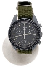 OMEGA Quartz Watch / Analog / Black / Black / Speedmaster / Aftermarket Strap