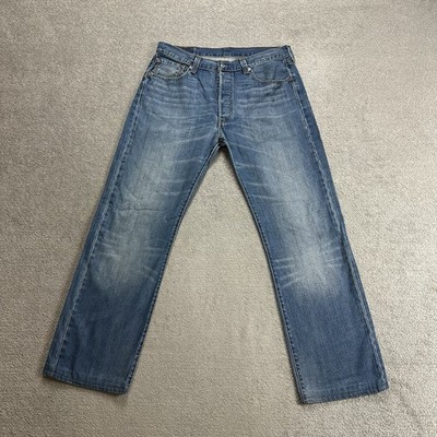 LEVIS 501 Herren Jeans Hose W34 L32 Vintage Regular Straight 28409 Blau Denim