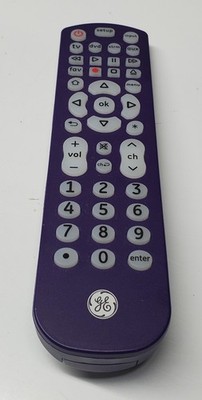 GE Pro Universal 4-Device Remote Control  Fully Backlit Soft Pink LED Tested 