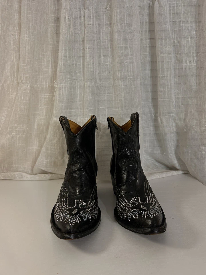 Size 8 Old Gringo Eagle Swarovski Crystals Snip Toe Ankle Cowboy Cowgirl Boots - Image 2 of 4