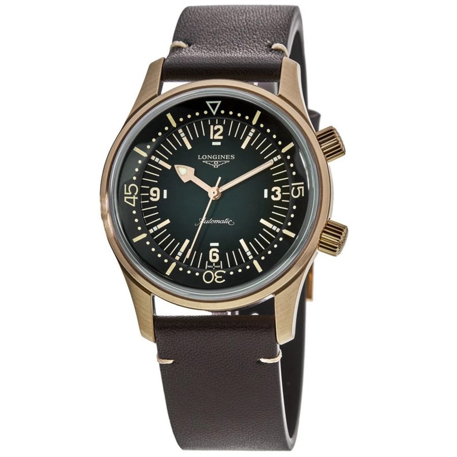 New Longines Legend Diver Green Dial Bronze Titanium Men's Watch