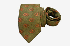 ERMENEGILDO ZEGNA MEN'S TIE GREEN/GEOMETRIC Width: 3.5/8" Length: 58"