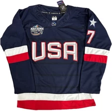 Brady Tkachuk USA Navy 4 Nations Jersey Mens 50 Medium M RARE New Senators
