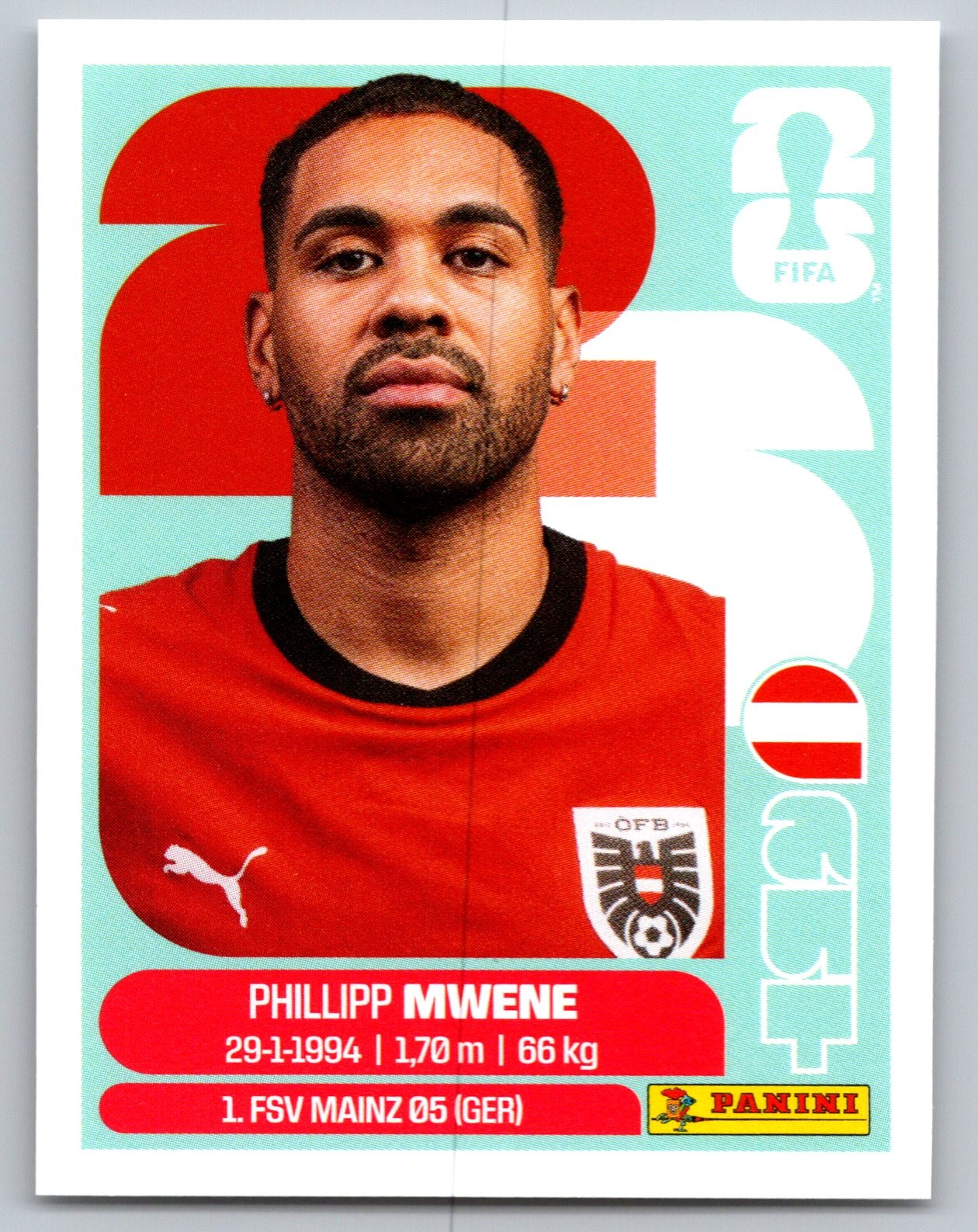 2026 Panini FIFA World Cup Stickers #AUT8 Phillipp Mwene