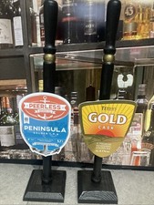 Dummy beer pump X 2 pub home bar mancave real ale genuine badges Brewery New