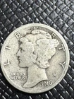 1916 Mercury Dime, Better Date, 1st Year Of Issue, 99c Shipping