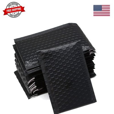 25 Pack 4x6 Inches Small Black Poly Bubble Lined Mailers Padded Shipping Enve...