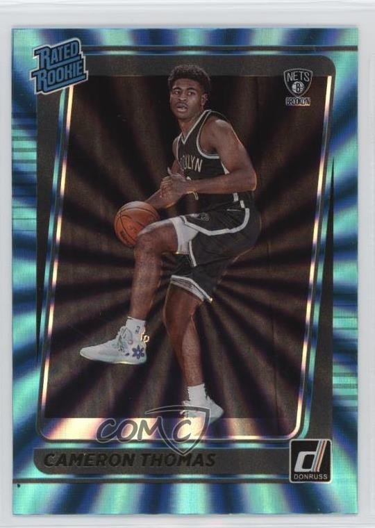 2021-22 Panini Donruss Rated Rookie Holo Teal Laser Cameron Thomas #203 0nr3