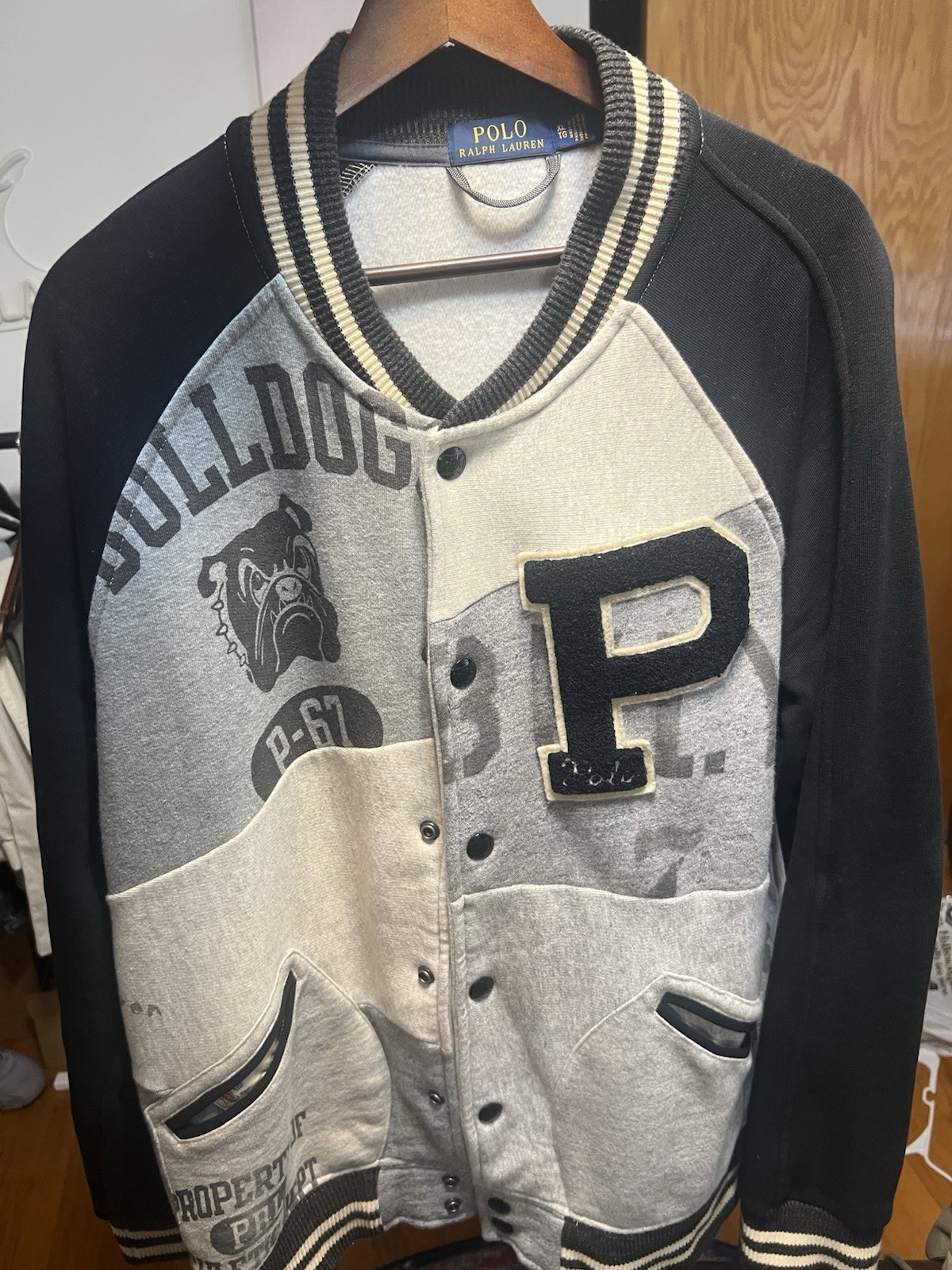 Polo Ralph Lauren Patchwork Baseball Letterman Ja… - image 1