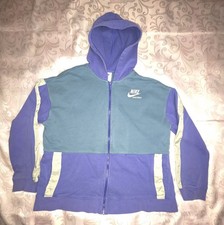 Nike Sportswear Full Zip Hoodie Track Jacket Sweatshirt Girls XL Teal Blue