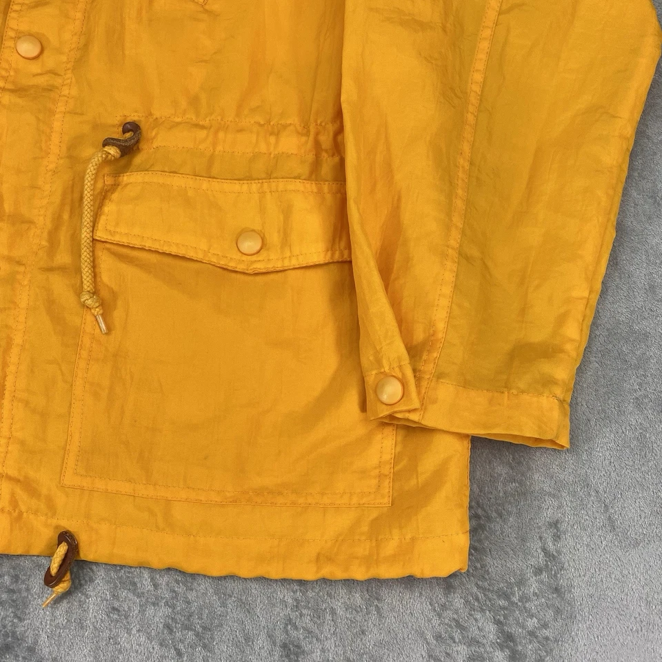 Vtg Gap Jacket Mens Size Small Yellow Rain Full Zip Snap Pockets Synch Waist 90s - Image 2 of 4