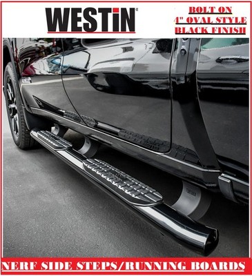Westin Pro Traxx Black 4'' Oval Nerf Side Steps FOR Silverado/Sierra Crew 19-25