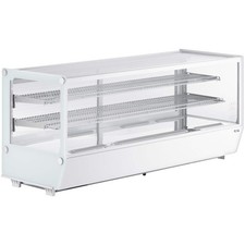 60" White Refrigerated Square Countertop Bakery Display Case with LED Lighting