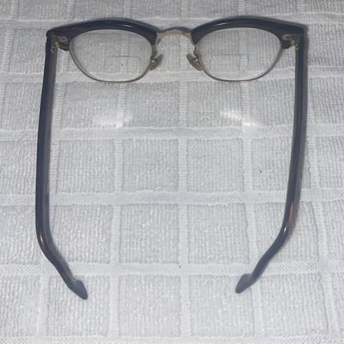 Vintage SHURON 6 LO 1/10 12KGF 24mm Half Horn Rim Eyeglasses Frames 46 - Picture 3 of 8