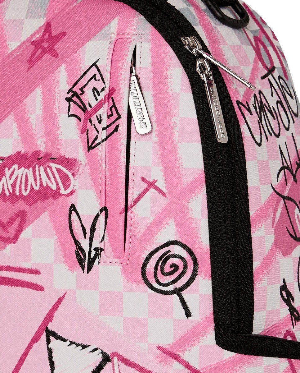 Sprayground Broken Hearts Club Pink Backpack New Black  display picture 3
