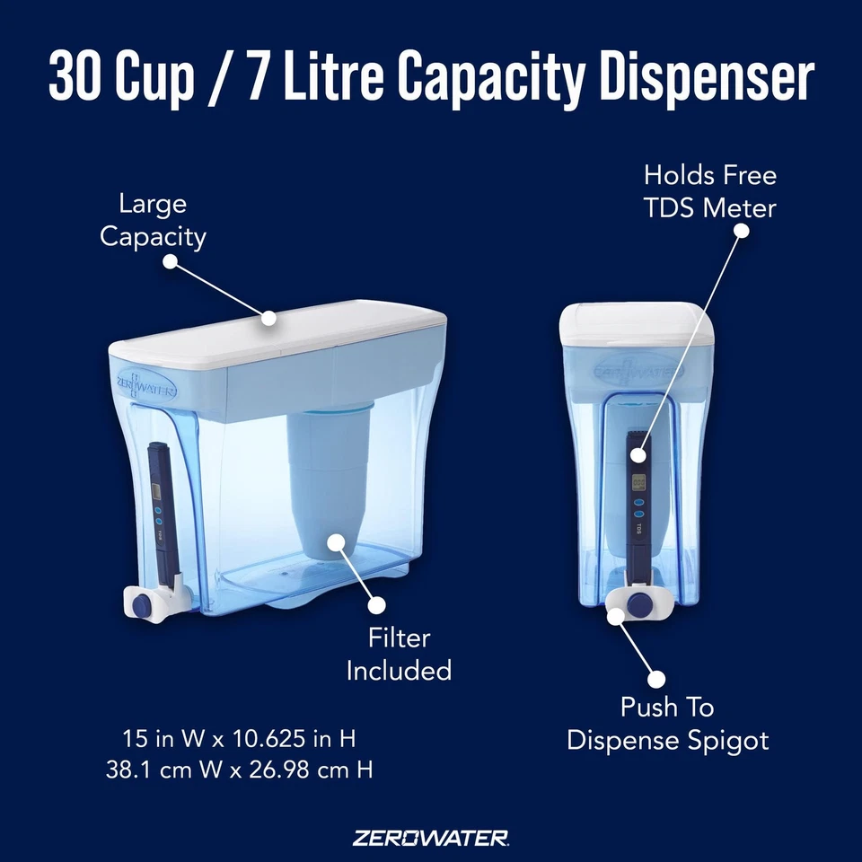 30 Cup Ready-Pour 5-stage Water Filter Dispenser, NSF Certified To Reduce Lea... - Image 2 of 4