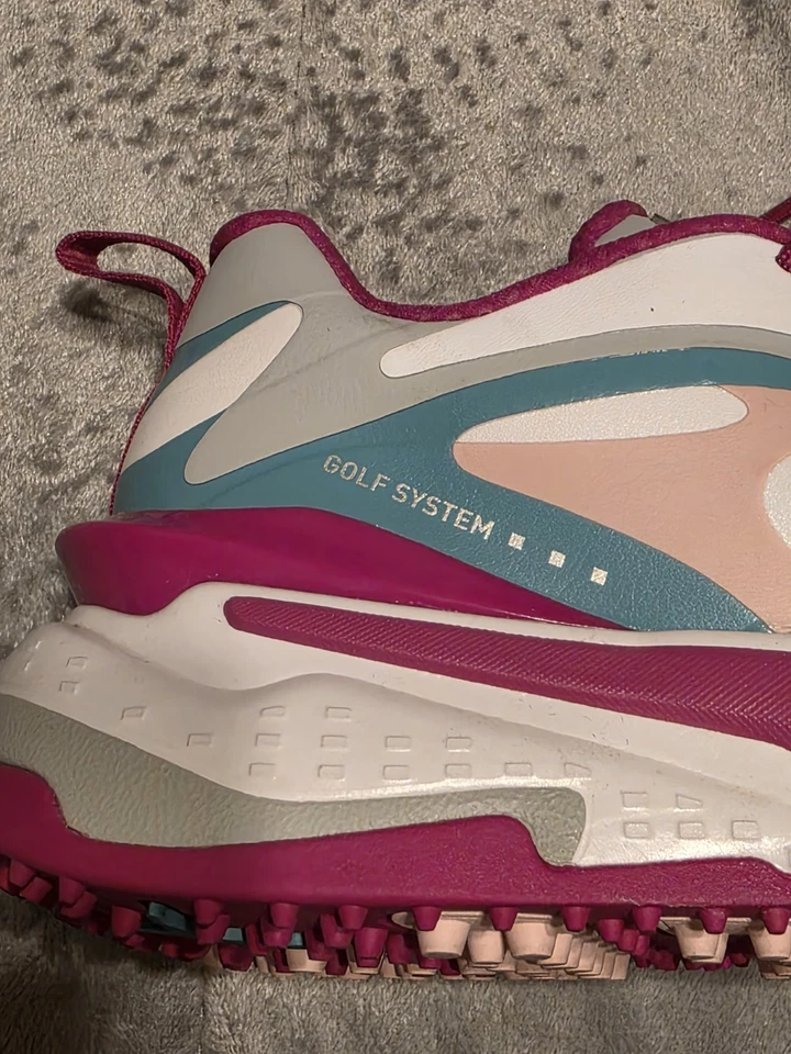 Zapatos de golf Puma GS Fast blanco/rosa tiza/azul porcelana para mujer elige la talla Foto 2 de 4