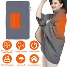 53.5x37.8in Electric Heated Throw Full Body Heated Shawl Soft Heating Blanket US