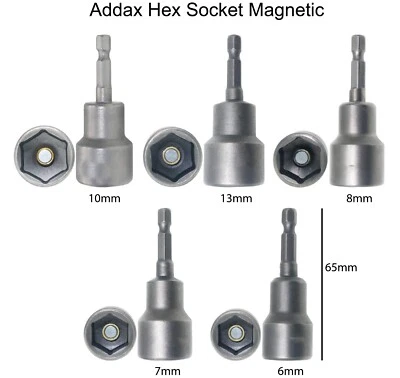 1/4" HEX MAGNETIC NUT DRIVER SOCKET METRIC IMPACT DRILL BIT 6MM TO 13MM