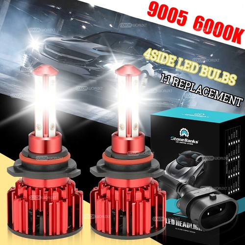 4-Sides 9005 HB3 LED Headlight Super Bright Bulbs Kit White 6500K High/Low Beam