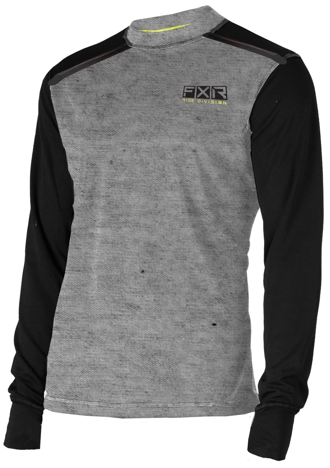 FXR Tenacious Merino 21 Mens Long Sleeve Base Layer Top Gray Heather/Hi-Vis
