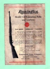 Remington Model 14 Factory Owners Instructions Manual Reproduction
