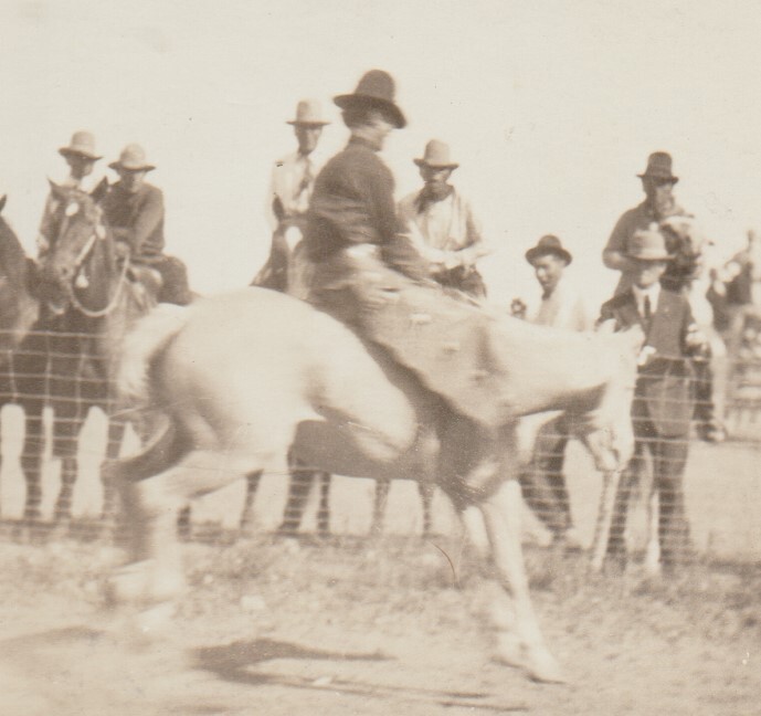 White River SOUTH DAKOTA RPPC 1916 COWBOY Bucking Broncho RODEO