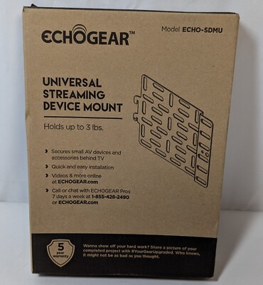 Echogear Universal Streaming Device Mount Holds Media Up to 3lbs Securely 