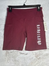 Hippie Rose Juniors Cell- Pocket Bike Shorts Size M Red