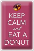 Blechschild Spruch 20X30 Cm Keep Calm And Eat A Donut Deko Schild Tin Sign