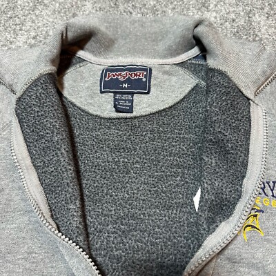 VTG St. Mary's College Track Jacket Men Medium Grey Fleece Lined