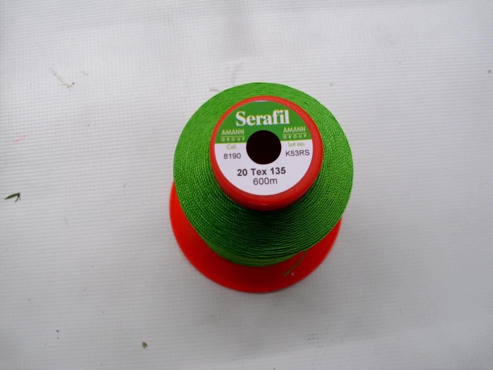 AMANN SERAFIL Serafil AMANN 20 er FB 8190 Grün 600Meter Nähgarn Reißfest sehr starker Faden