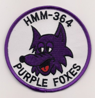 HMM-364 PURPLE FOXES CH-46 SEAKNIGHT MEDIUM LIFT HELICOPTER SQN patch