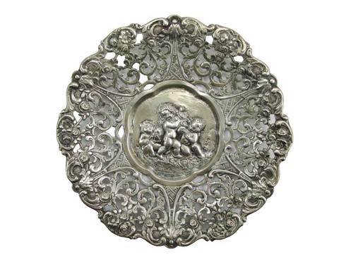 Antique German Hanau Silver Belt Buckle with Cherub Design  display picture 3