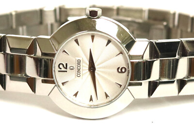 NEW Ladies CONCORD La Scala White Dial Stainless Steel 26mm Quartz Watch 