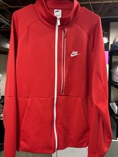 Nike Sportswear Club Men's XL Full-Zip Jacket Red And White