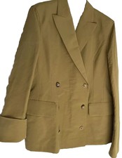 Golden Goose Deluxe Brand Blazer Mustard Colour Linen Blend Size L New