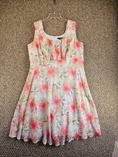 Roz Ali Dress Womens Sz 22 Sleeveless Rear Zip Floral