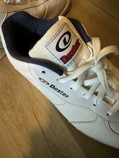 Dexter Slide Rite Women's Men  s Bowling Shoes Size 8M, 9.5W VGC White/Navy Blue