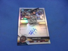 Bowman Chrome Prospects 2018 Autograph Refractor Eduardo Diaz 384/499