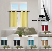 KITCHEN WINDOW TIER SMALL WINDOW CURTAIN  2PC SOLID PANELS 30"X36" EACH (ELIO)