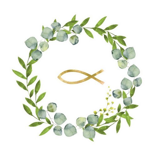 20 Servietten Kommunion Fisch gold Konfirmation Taufe Tischdeko Firmung 33x33cm