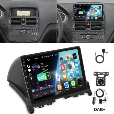 LEEKOOLUU Radio Coche DAB+ Android 15 Para Mercedes Benz Clase C W204 S204 GPS WIFI + Cámara
