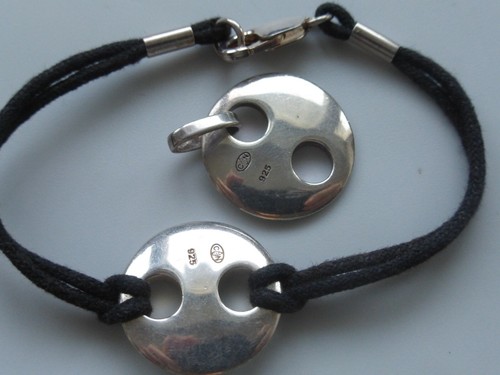 parure argent massif 9255 poinçons dont 2 orfèvre tbé 11,20gr : bracelet 18cm