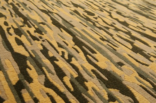 8x10 High end Wool Full Pile Tibetan Hand Knotted Area Rug Modern Gold - Picture 8 of 10