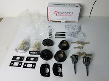 FRONT/REAR DEADBOLT LOCKS - 2 LOCKS - 5 KEYS - EXTRAS - OIL RUBBED BRONZE