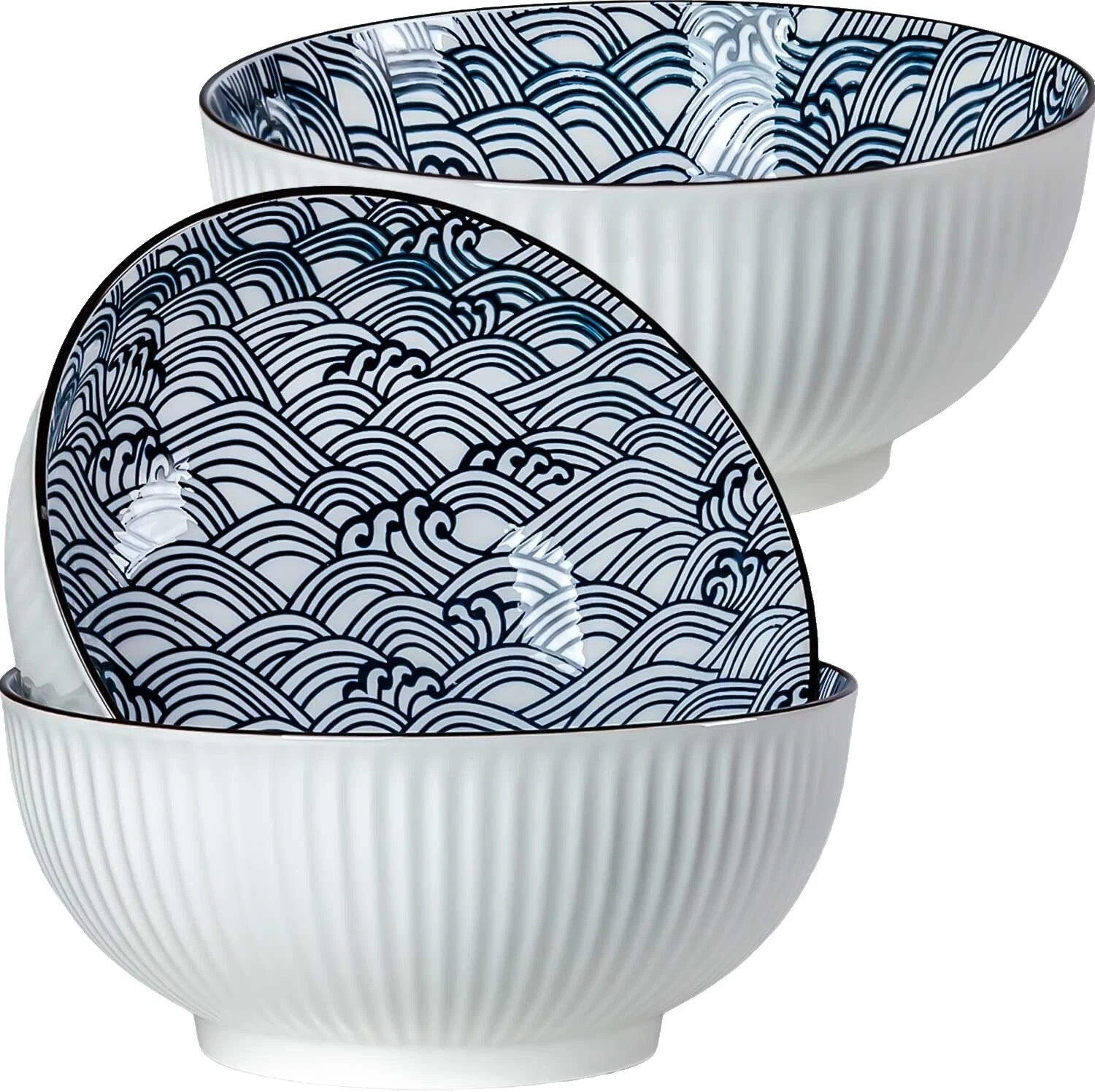 Porcelain Geometric Dinnerware Bowls Soup Bowls