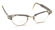 Universal UOC Vintage 12K GF Purple Silver Cat Eye Eyeglasses Frames 44-2 USA