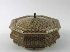 Vintage Anglo Indian Micro Sadeli Mosaic Inlaid Hexagonal Box
