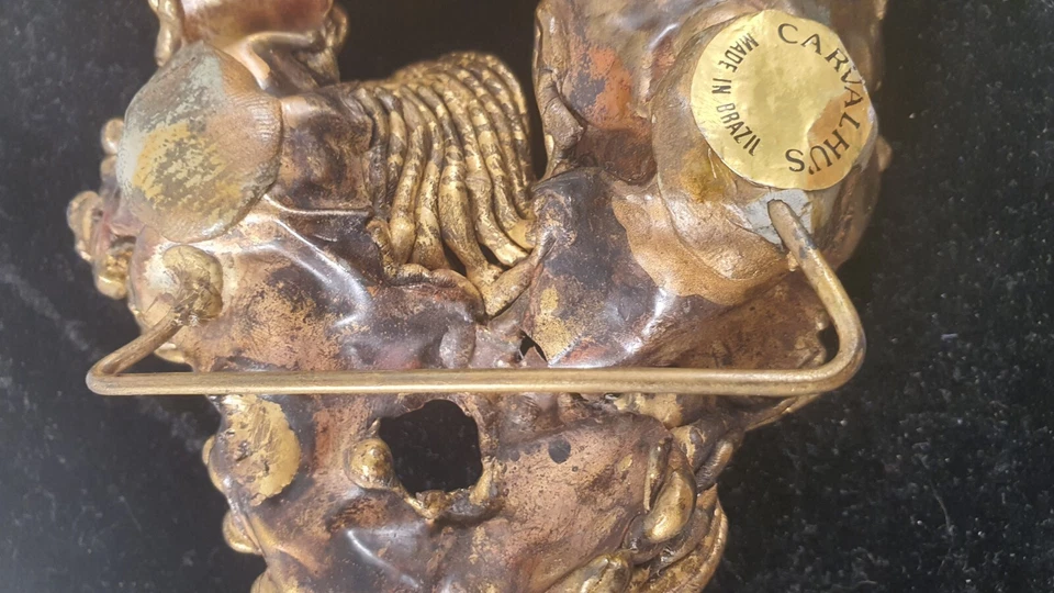 Fivela de cinto Carvalhu’s Brutalist Copa Collections ARTE latão, cristal, ametista - Imagem 4 de 4